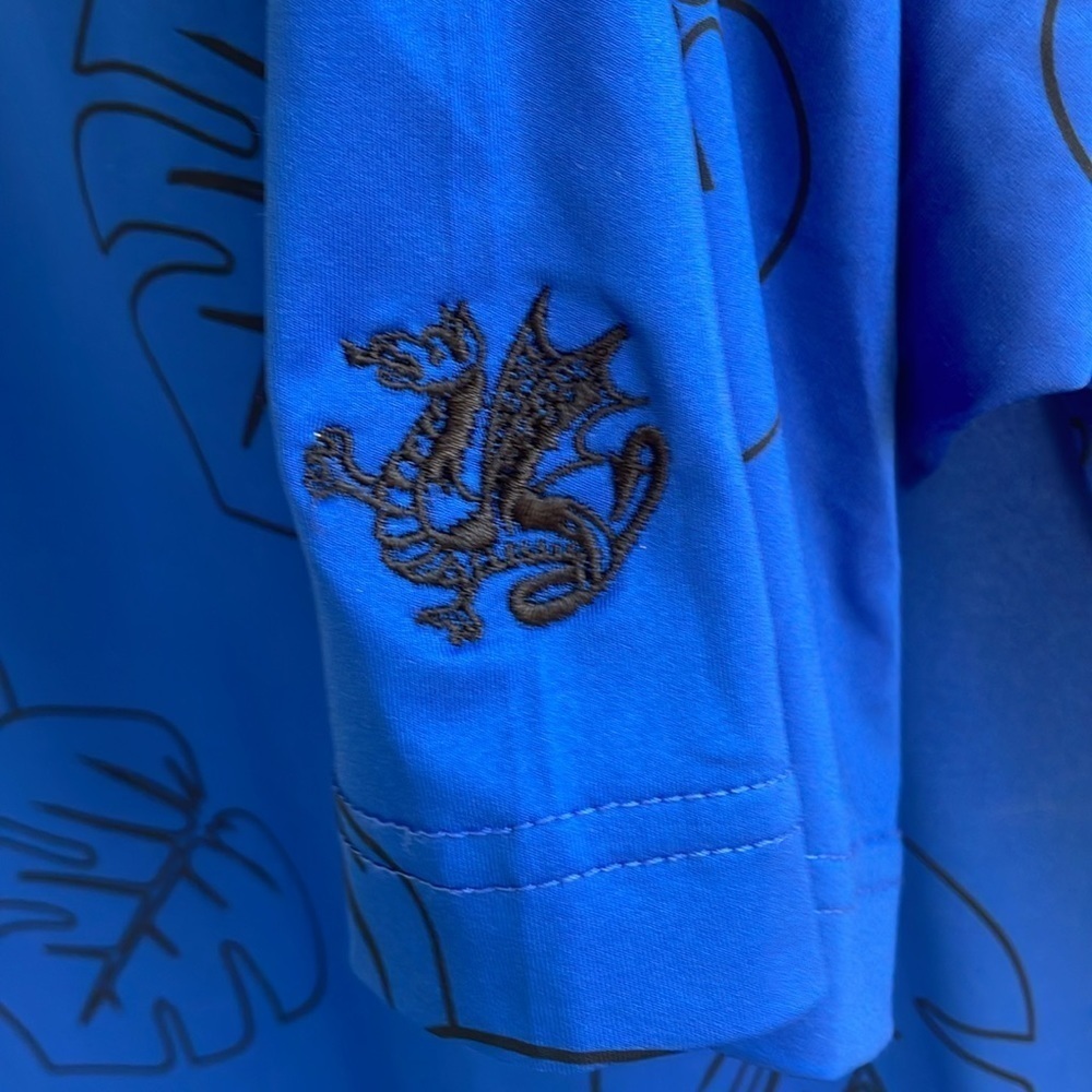 Footjoy - Performance Hawaiian Style Polo Shirt - Blue - L - Picture 5 of 12